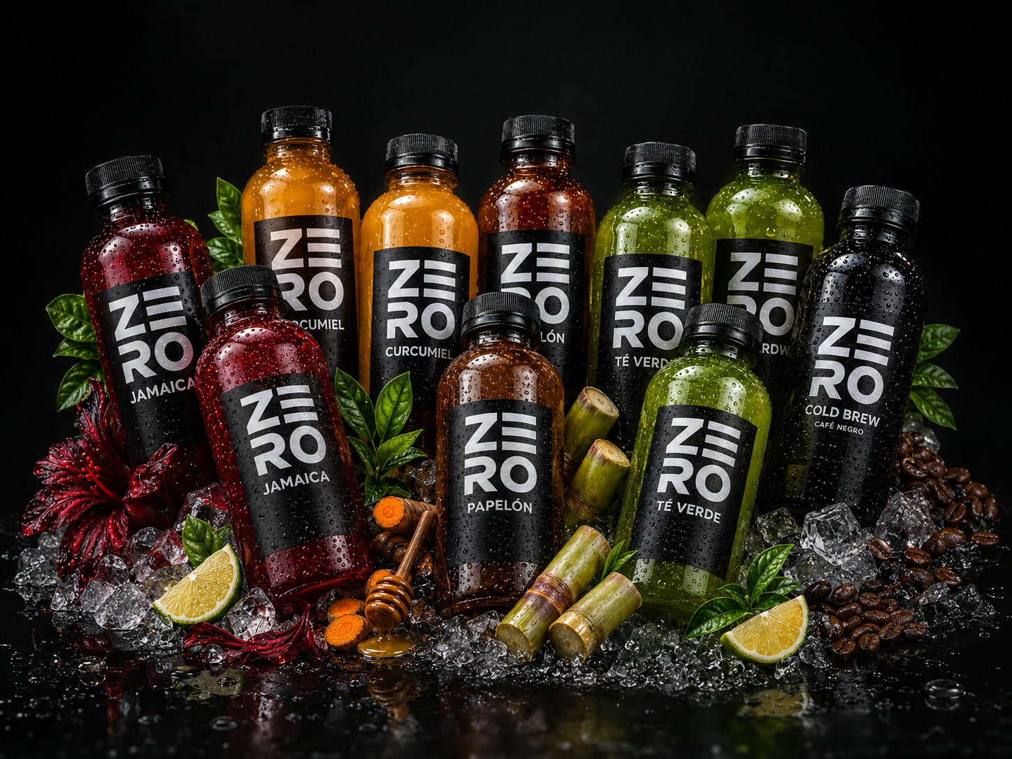 Pack Favoritos — 10 botellas ZERO surtidas sobre hielo